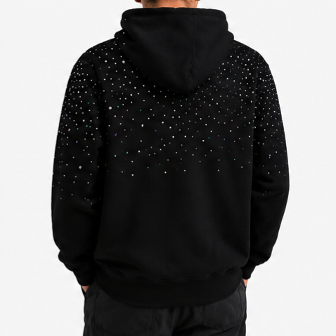 Ornate Black Refined Rainstone Zipper